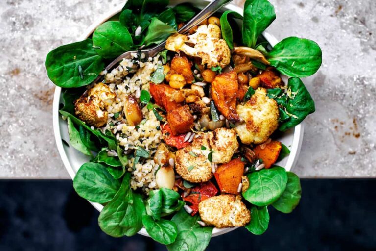 A dish of Roasted Veggie Bowls.