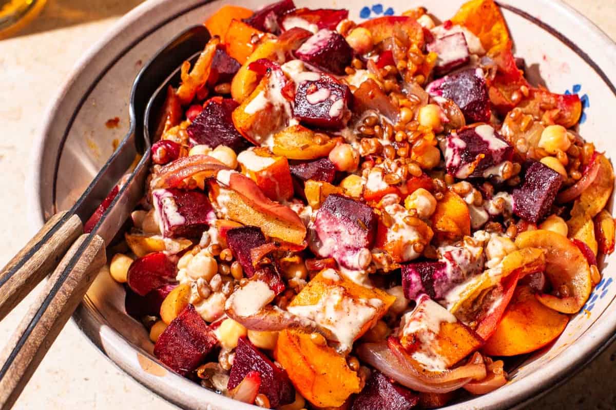 A dish of Wheat Berry Salad.