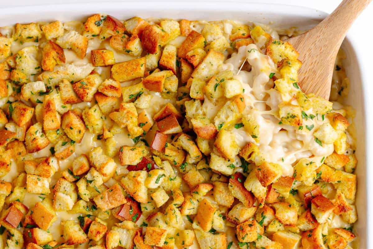 A dish of Gouda Mac and Cheese.
