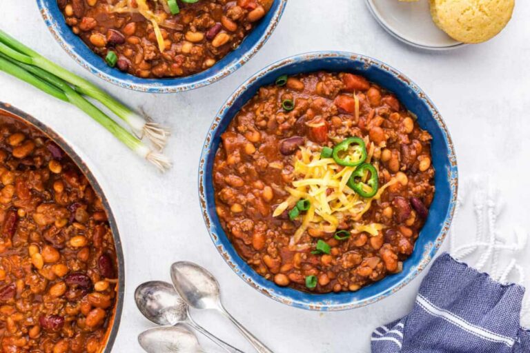 A dish of Three Bean Chili.
