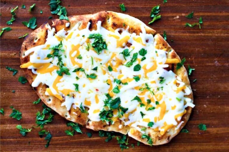 A dish of Tex Mex Cheesy Grilled Naan Bread.