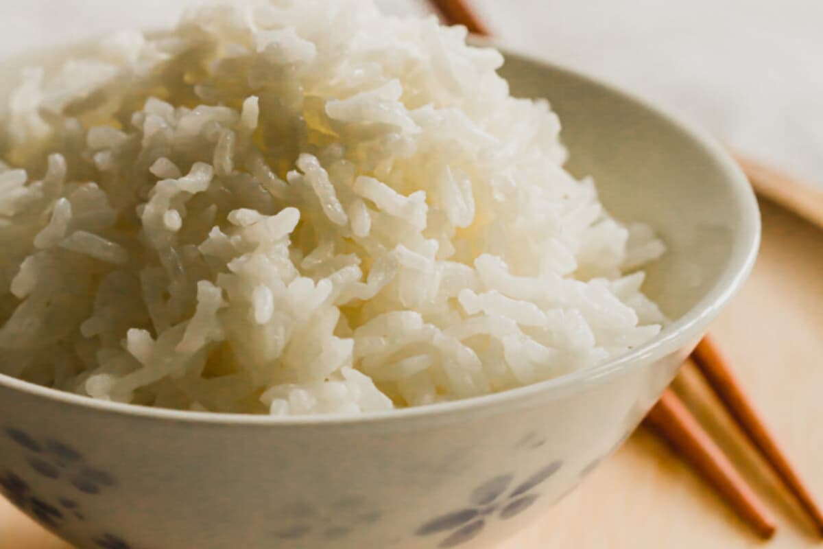 A dish of steamed Rice.