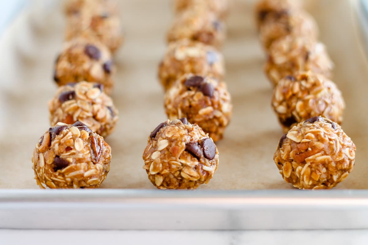 Balls on a tray.