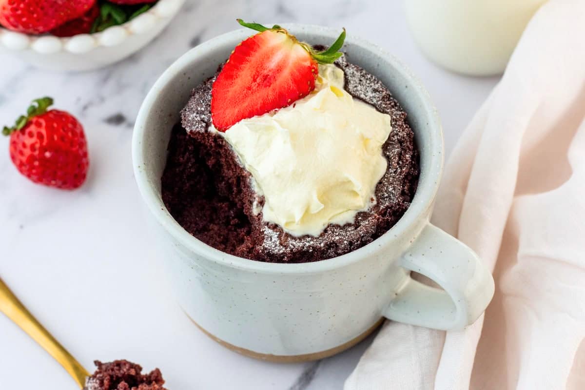 A dish of Microwave Mug Cake.