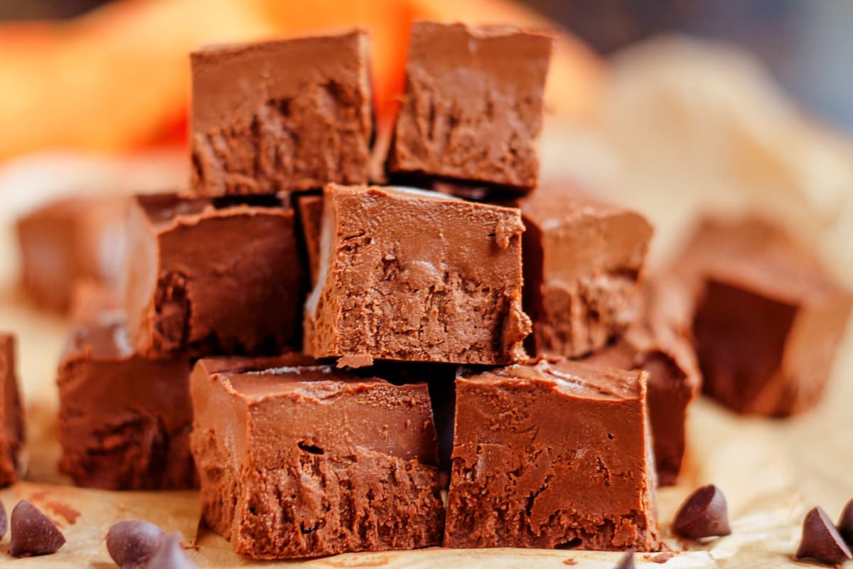 A dish of Pumpkin Fudge.
