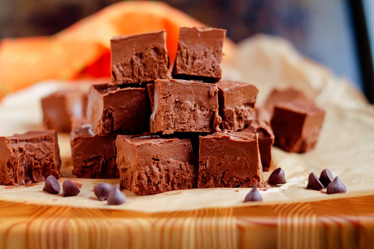 A tray of pumpkin fudge.