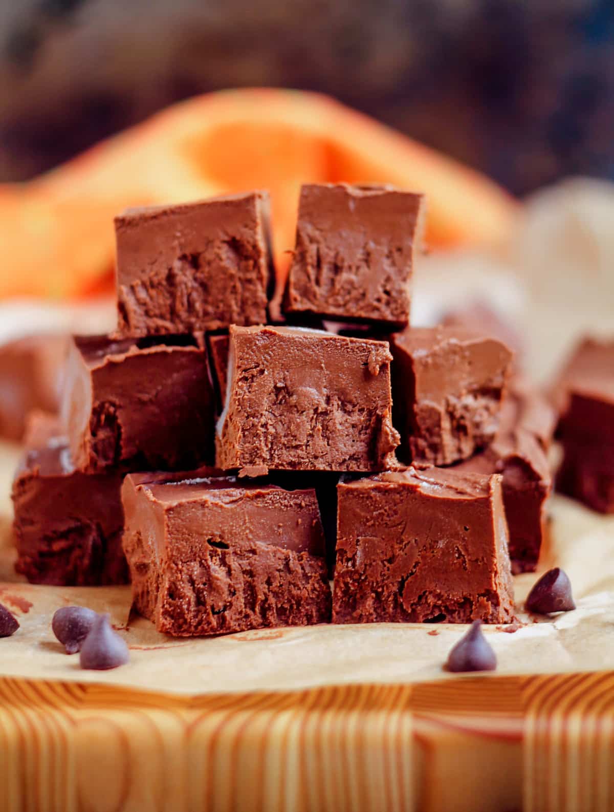 A tray of pumpkin fudge.