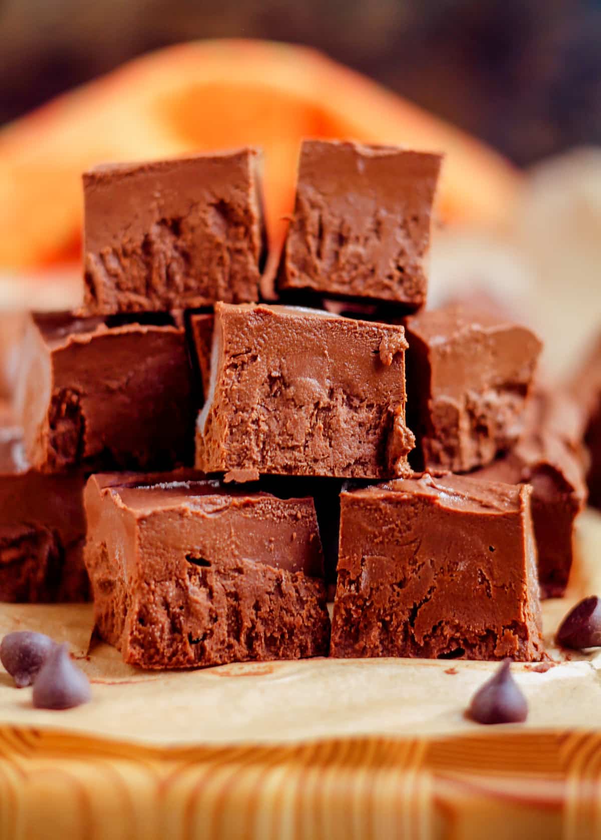 A tray of pumpkin fudge.