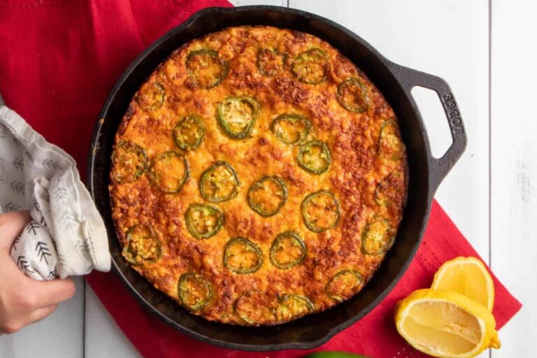 A dish of Cast Iron Skillet Cornbread.