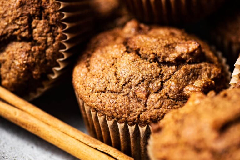 A dish of Vegan Apple Muffins.